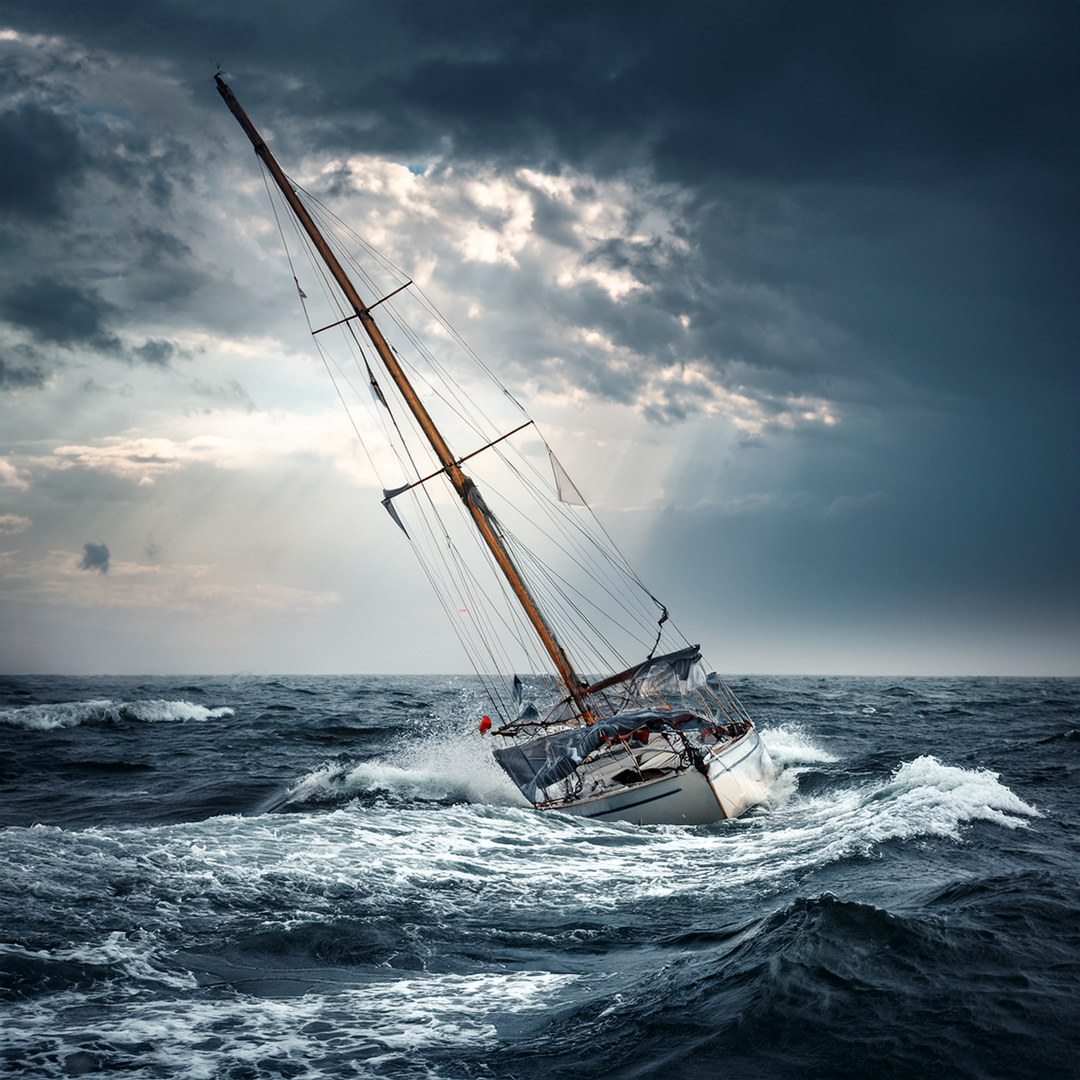 A lonely sailboat